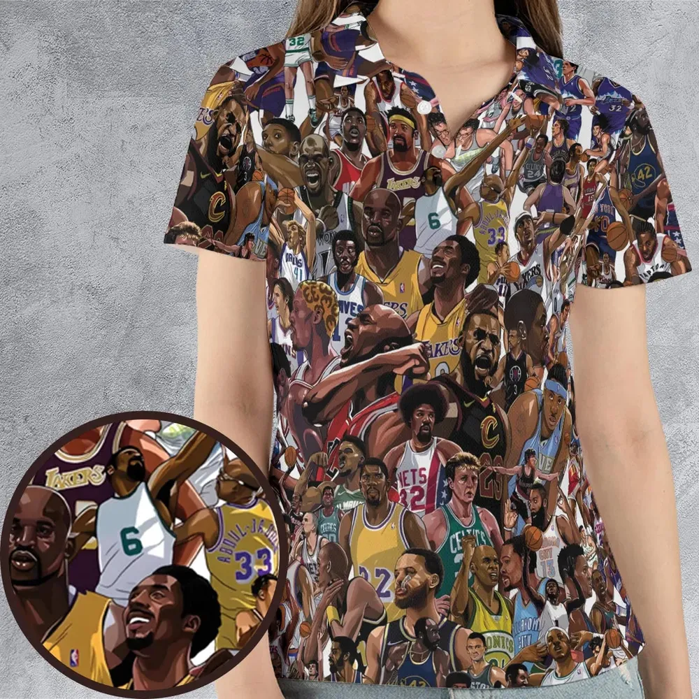 Basketball Superstars AOP Men/Women Polo Shirt - 4
