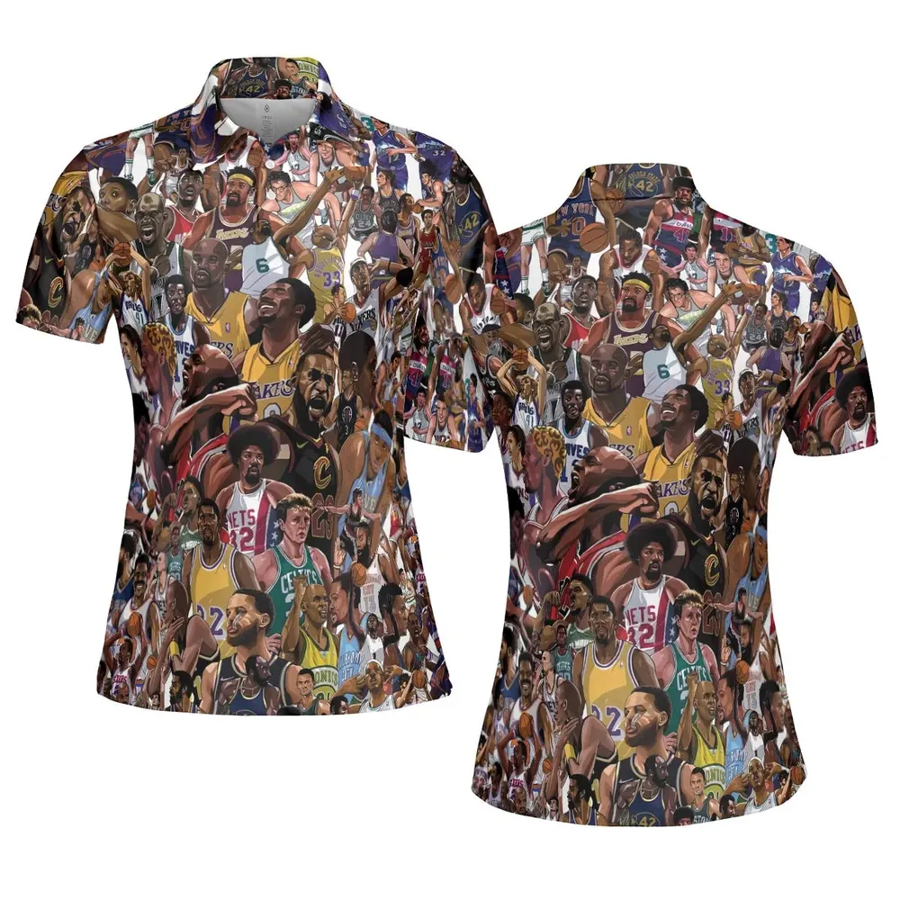 Basketball Superstars AOP Men/Women Polo Shirt - 5