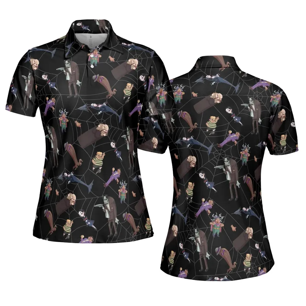 Groovie Addams Family  Cartoon Characters AOP Men/Women Polo Shirt - 5