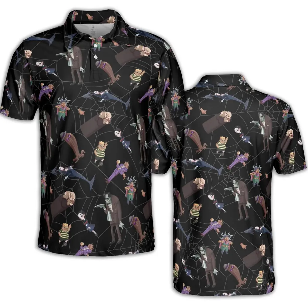 Groovie Addams Family  Cartoon Characters AOP Men/Women Polo Shirt - 2