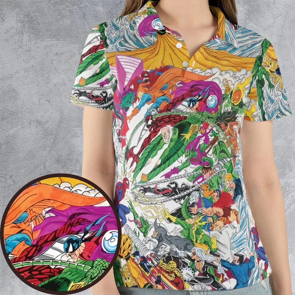 Spidey Sense Spider Man AOP Men/Women Polo Shirt - 4