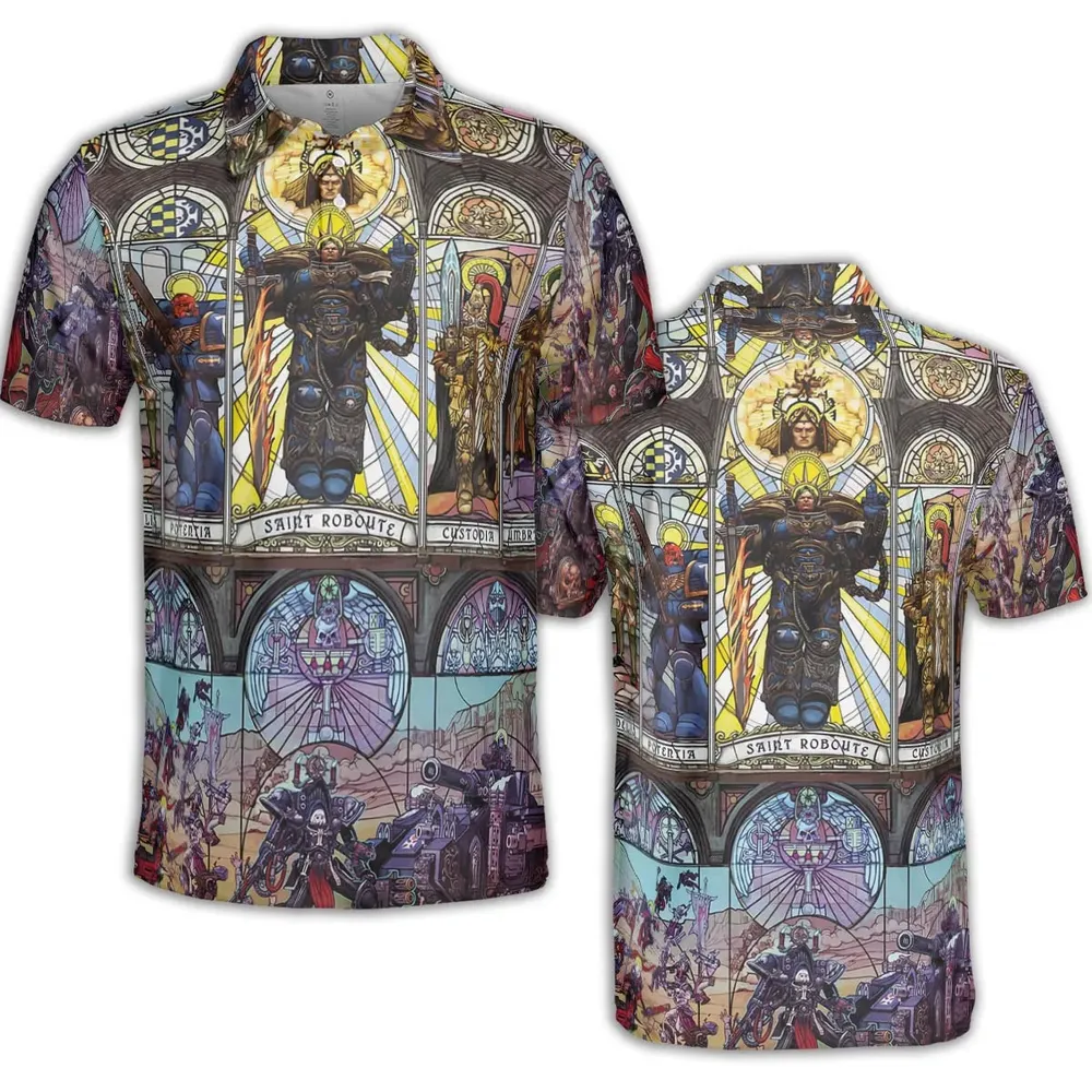 WH40K Library AOP Men/Women Polo Shirt - 2