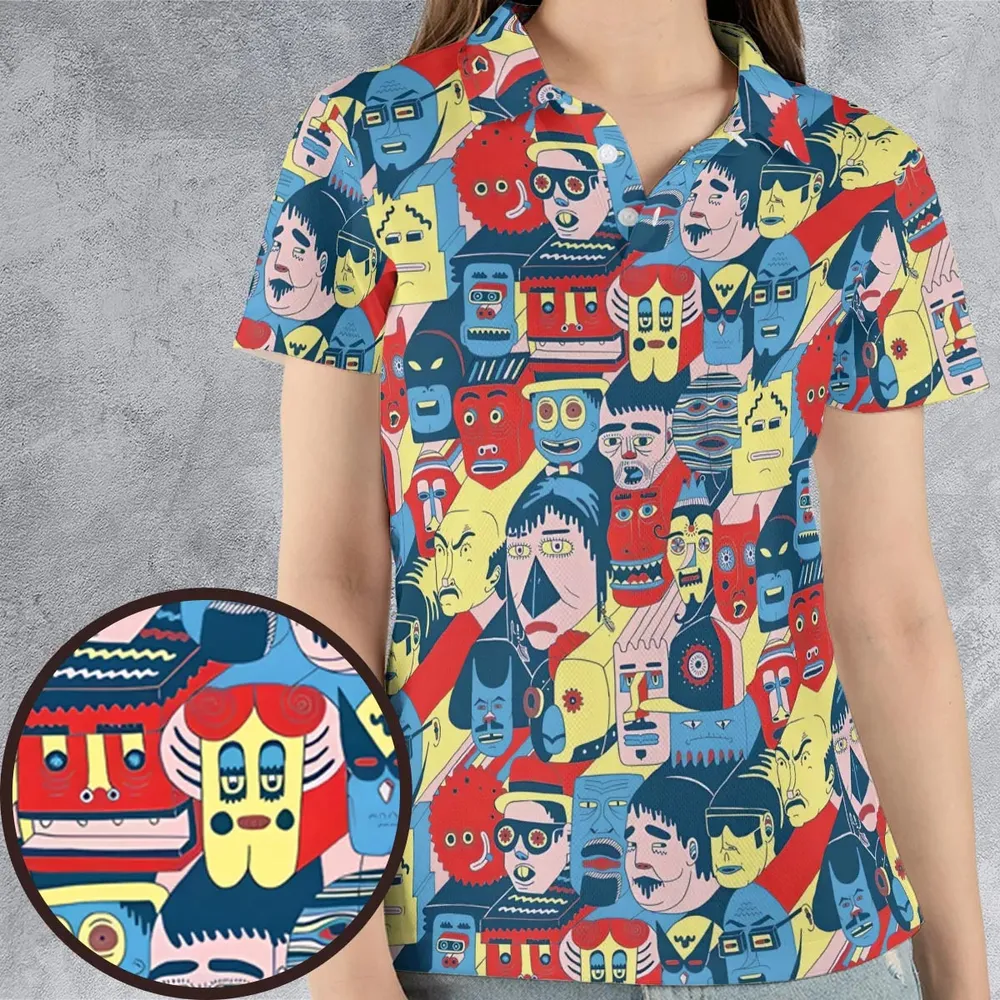 Trash Monsters Adult Swim AOP Men/Women Polo Shirt - 4