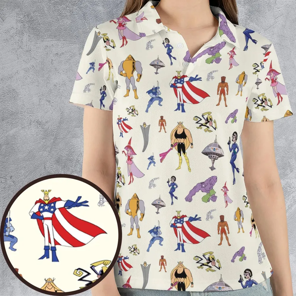 The Justice Friends Characters AOP Men/Women Polo Shirt - 4