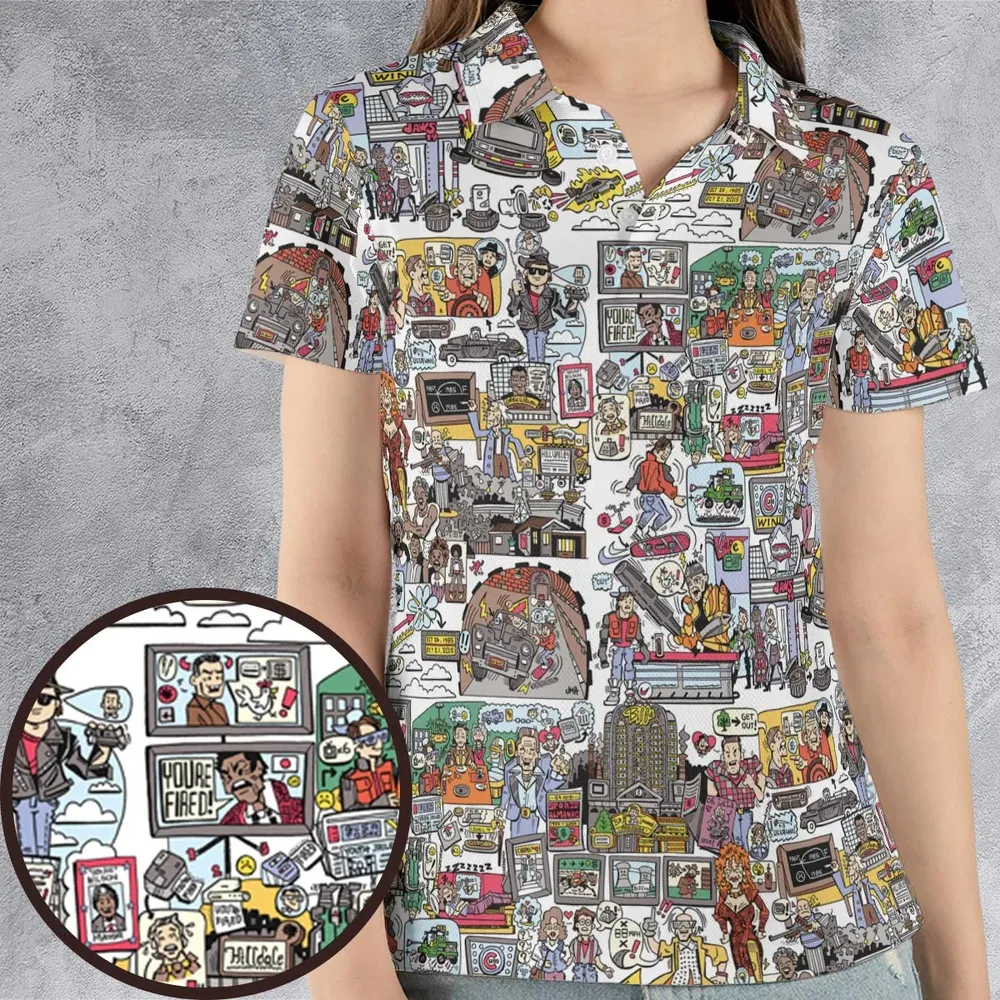 Back To Style Back To The Future AOP Men/Women Polo Shirt - 4