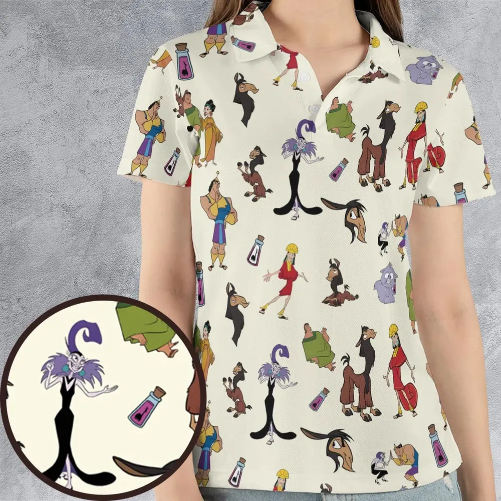 Kuzco and Friends The Emperor's New Groove AOP Men/Women Polo Shirt - 4