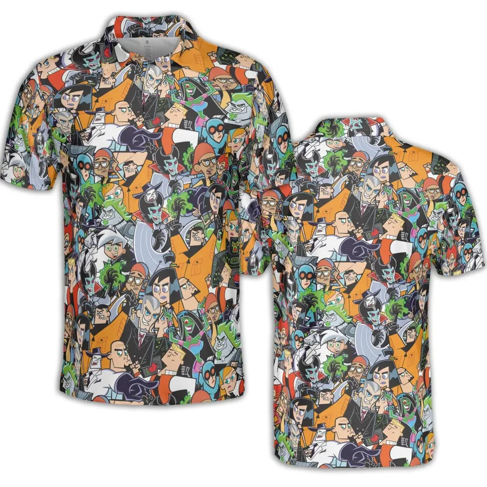Danny Phantom Characters Collage AOP Men/Women Polo Shirt - 2