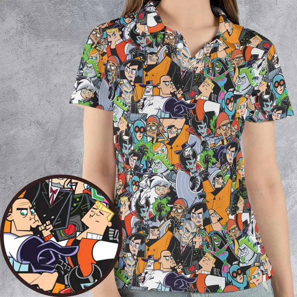 Danny Phantom Characters Collage AOP Men/Women Polo Shirt - 4