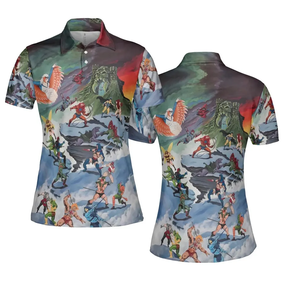 MOTU Castle Grayskull Battle AOP Men/Women Polo Shirt - 5