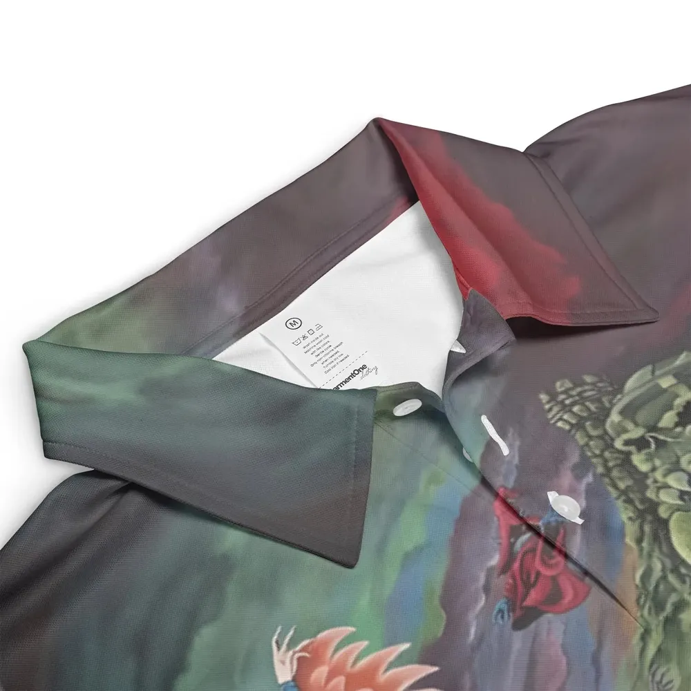MOTU Castle Grayskull Battle AOP Men/Women Polo Shirt - 3