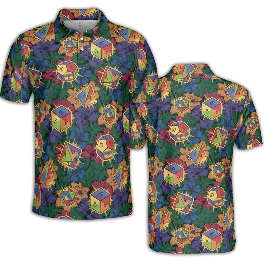 Tropical Dice DnD AOP Men/Women Polo Shirt - 2