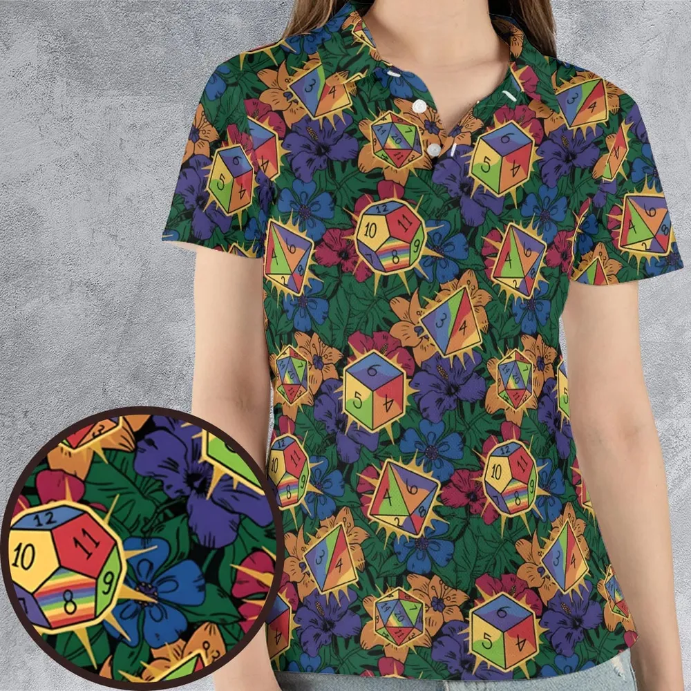 Tropical Dice DnD AOP Men/Women Polo Shirt - 4