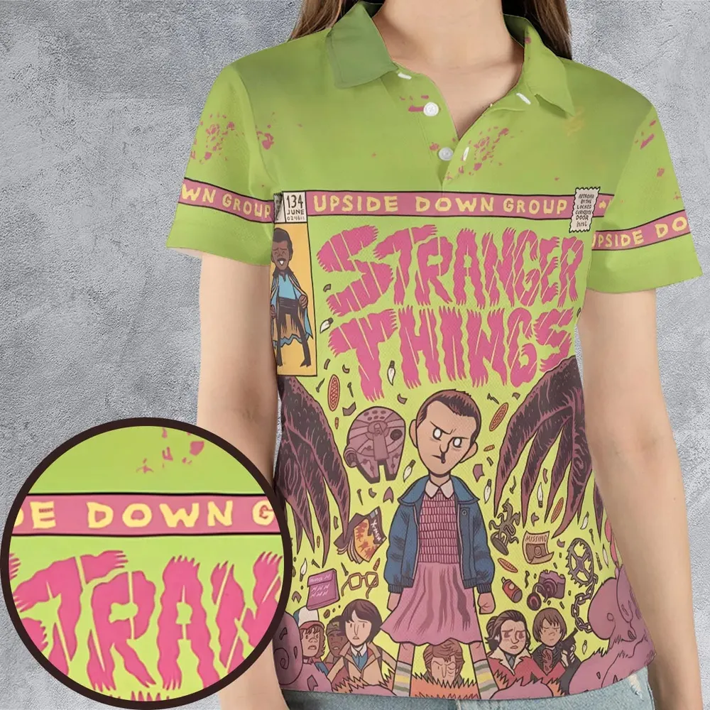 Into The Unknown Stranger Things AOP Men/Women Polo Shirt - 4