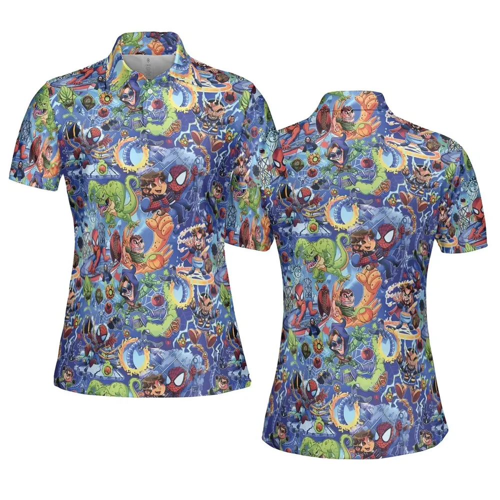 Web Slinger Spider Man AOP Men/Women Polo Shirt - 5