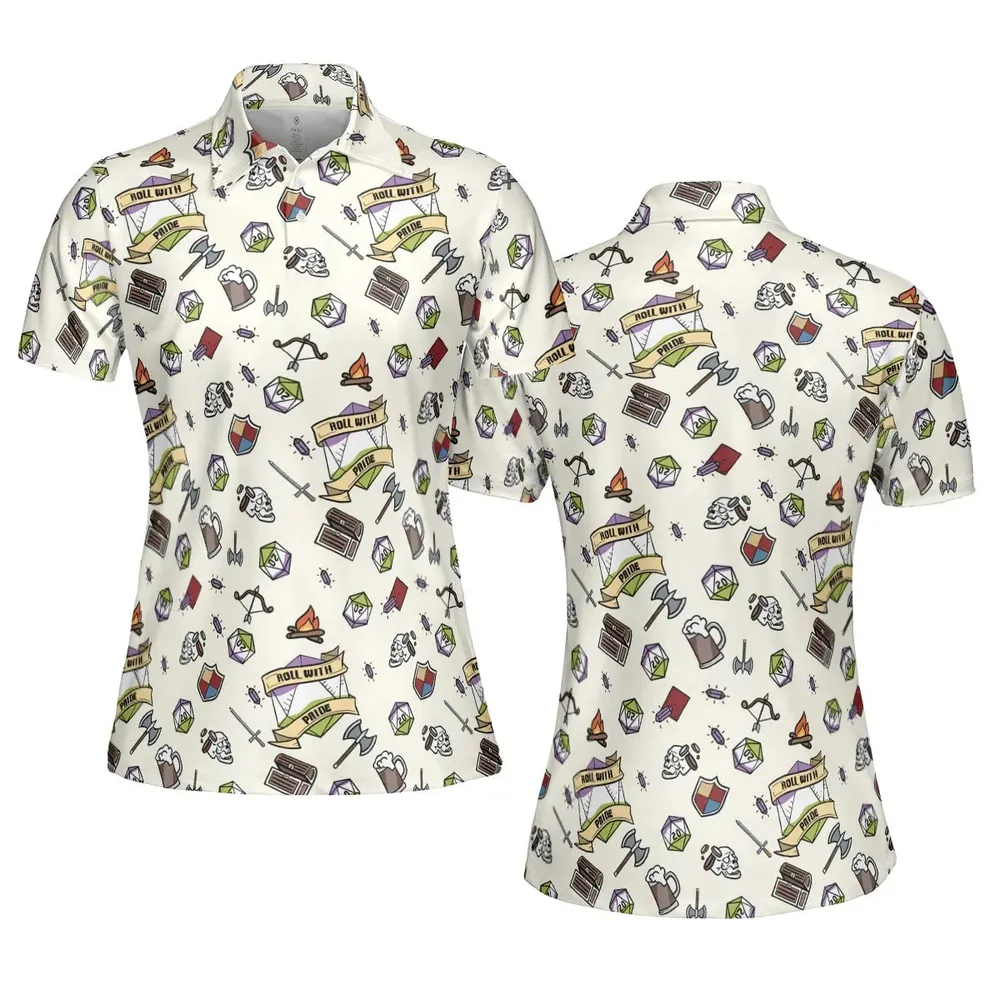 Roll With Pride DnD AOP Men/Women Polo Shirt - 5