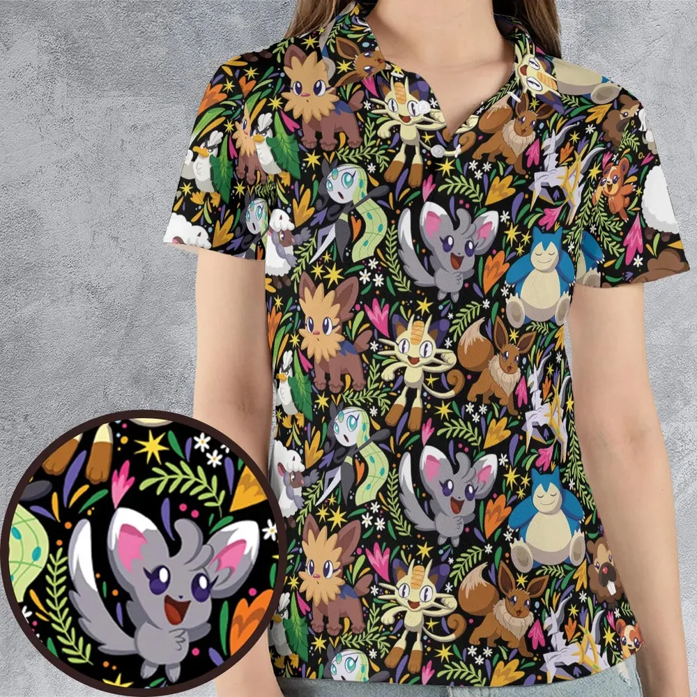 Exotic Tropical Pokemon AOP Men/Women Polo Shirt - 4