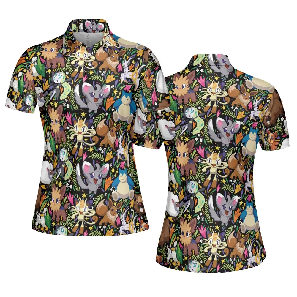 Exotic Tropical Pokemon AOP Men/Women Polo Shirt - 5