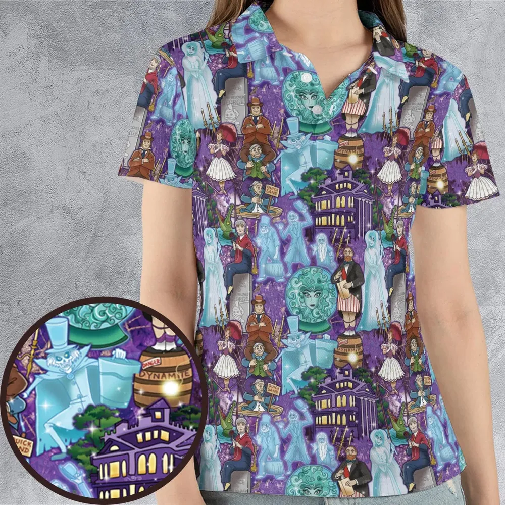 Foolish Mortal Supply Haunted Mansion AOP Men/Women Polo Shirt - 4