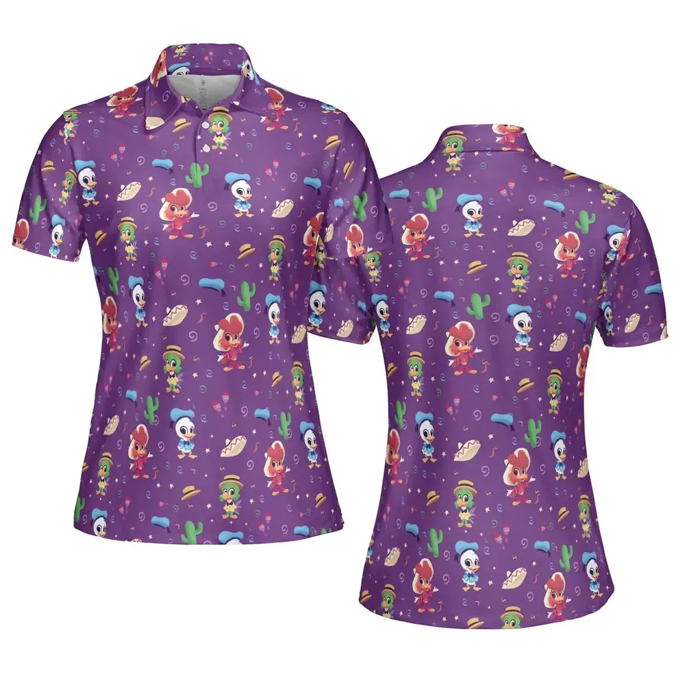 Three amigos Donald Ducktales AOP Men/Women Polo Shirt - 5