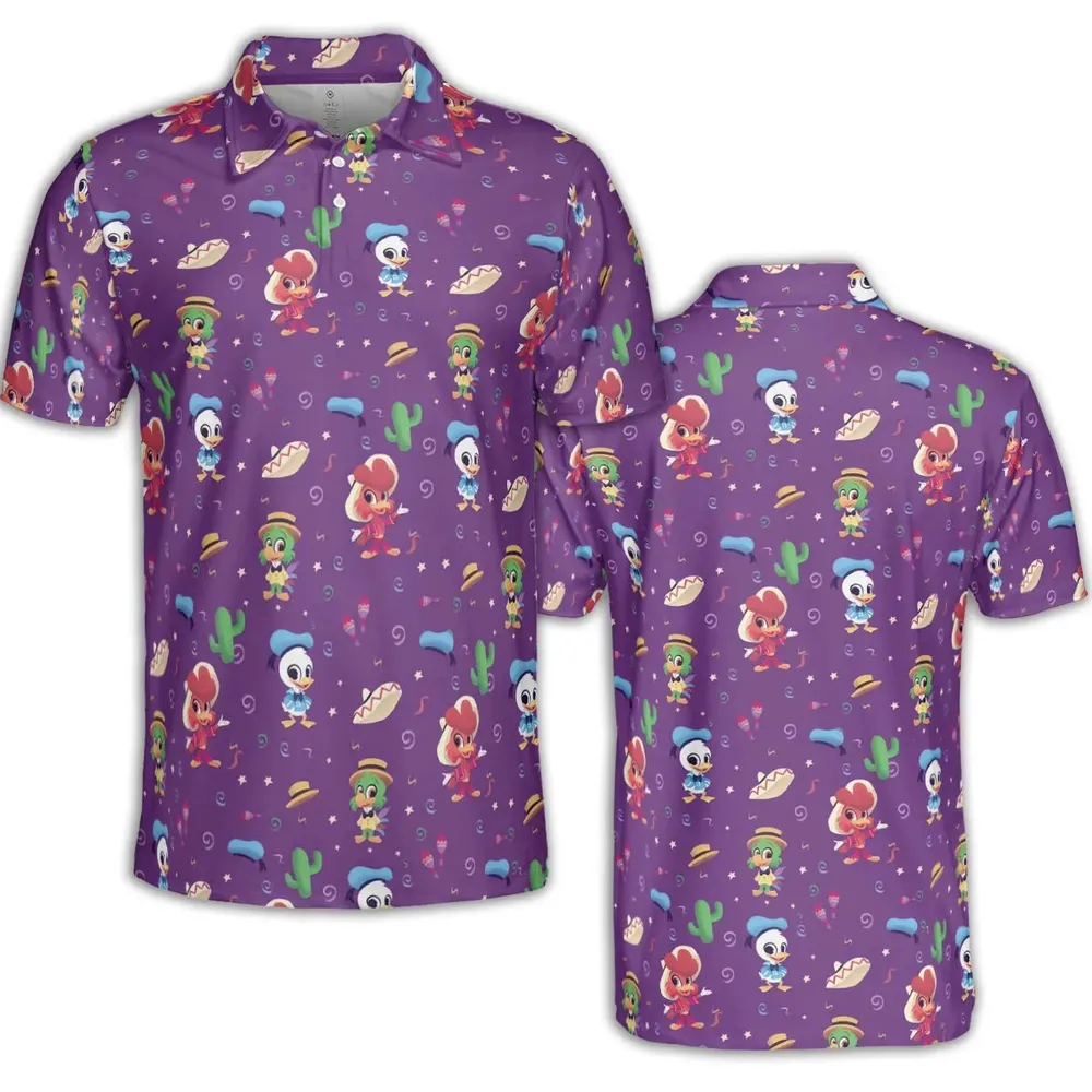 Three amigos Donald Ducktales AOP Men/Women Polo Shirt - 2