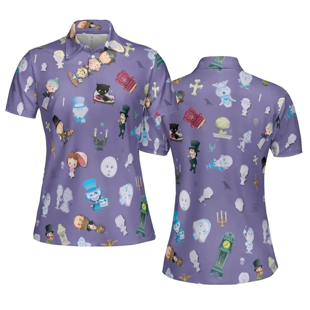 Ghoul Chic Haunted Mansion AOP Men/Women Polo Shirt - 5