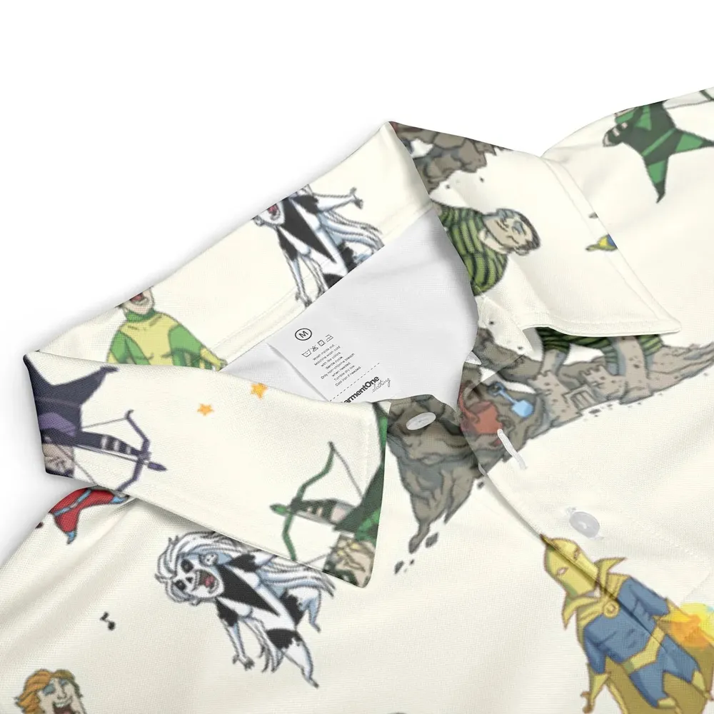 Chillin' and Battle Marvel vs DCU AOP Men/Women Polo Shirt - 3