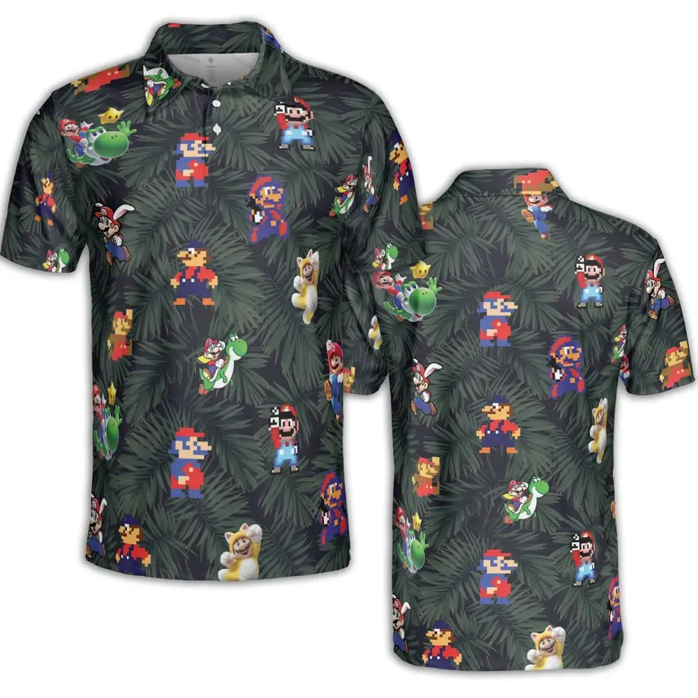 Tropical Mario Super Mario AOP Men/Women Polo Shirt - 2