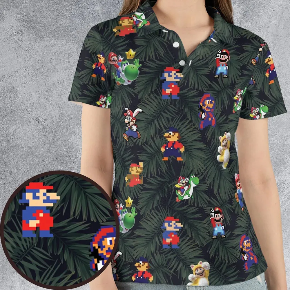 Tropical Mario Super Mario AOP Men/Women Polo Shirt - 4