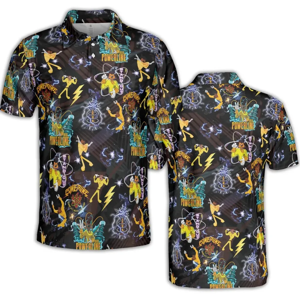 Powerline Concert A Goofy Movie AOP Men/Women Polo Shirt - 2