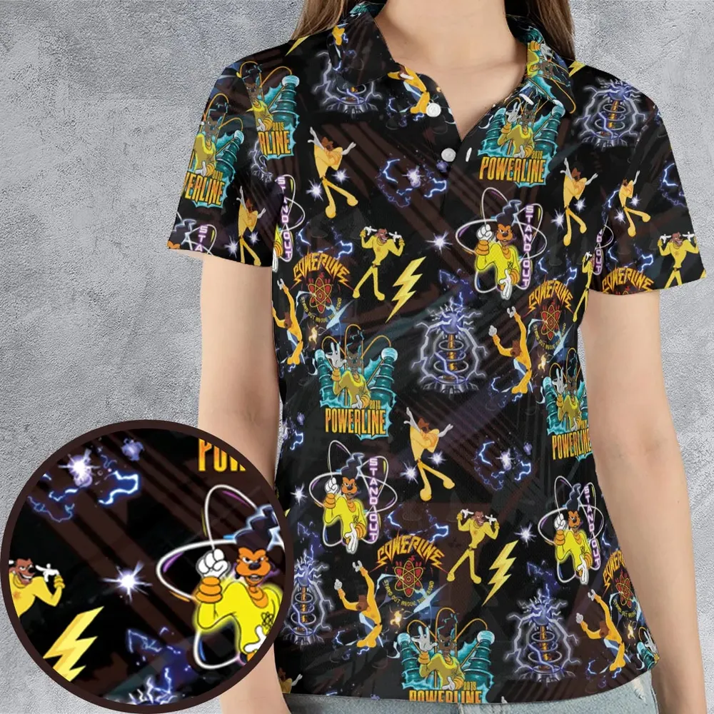Powerline Concert A Goofy Movie AOP Men/Women Polo Shirt - 4