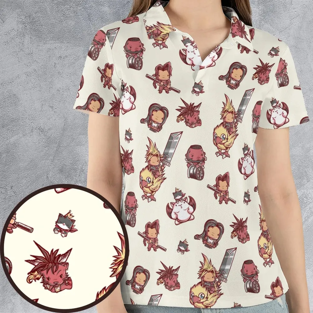Cute Fantasy Final Fantasy AOP Men/Women Polo Shirt - 4