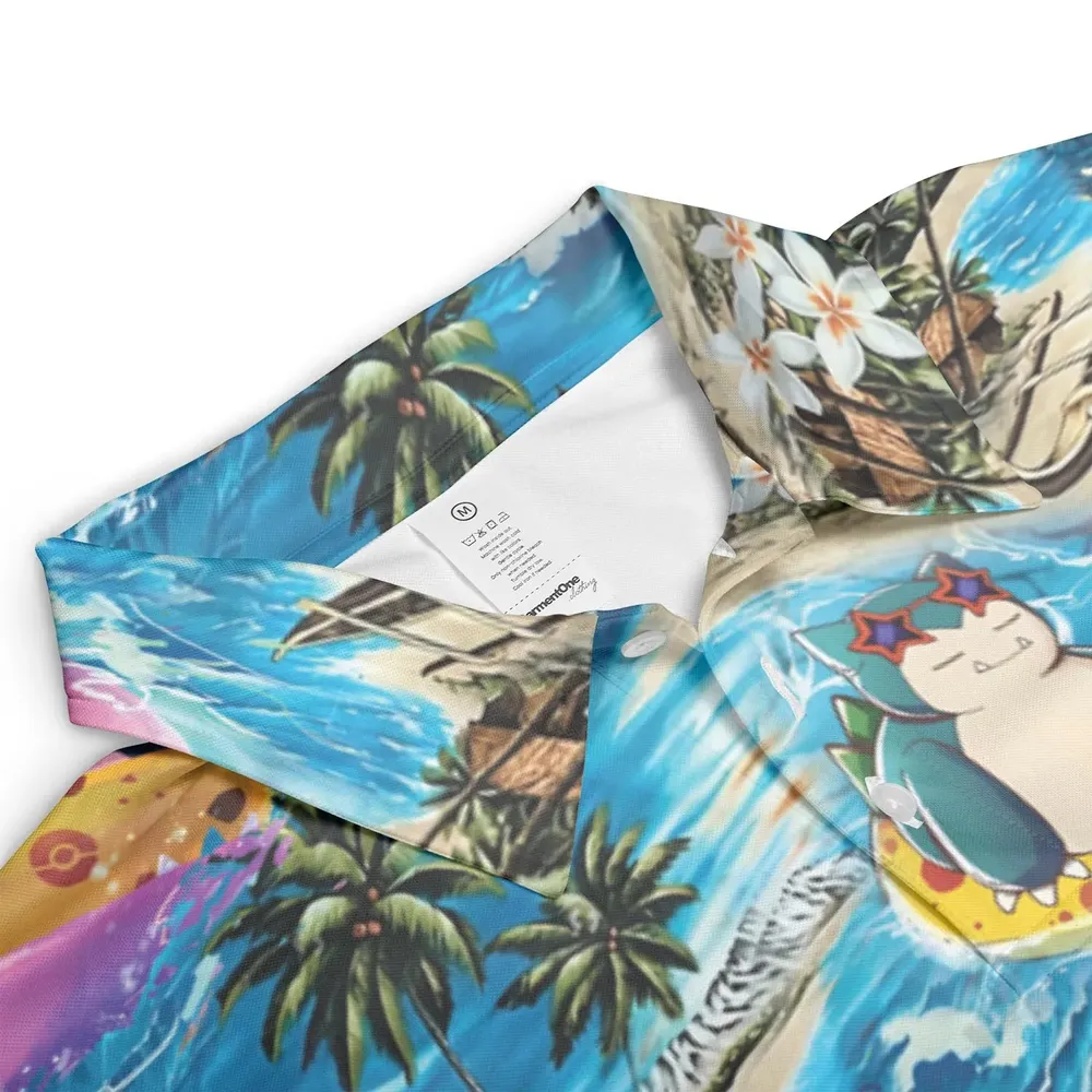Snorlax Surfing Summer Vibes AOP Men/Women Polo Shirt - 3