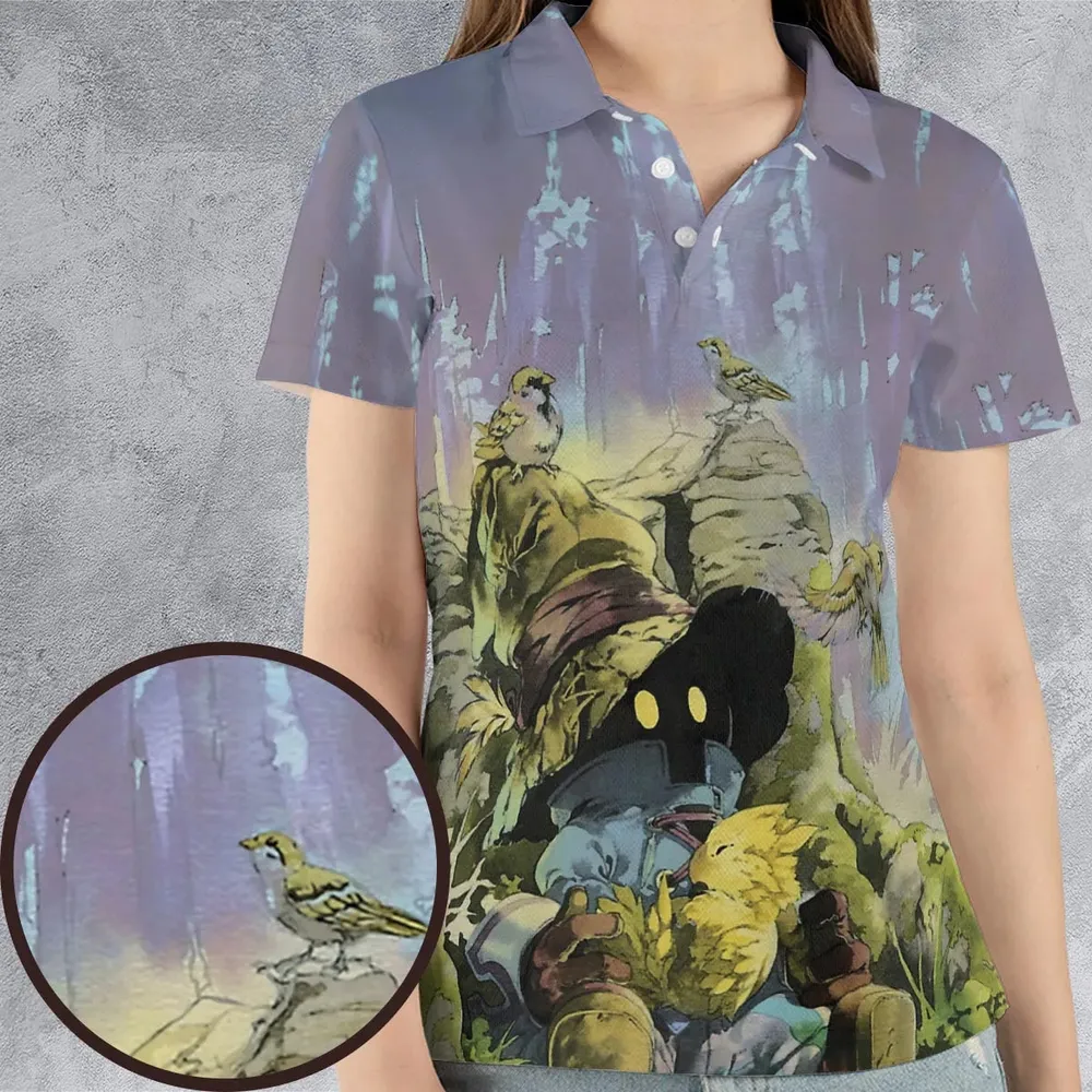 Vivi Rain Final Fantasy AOP Men/Women Polo Shirt - 4