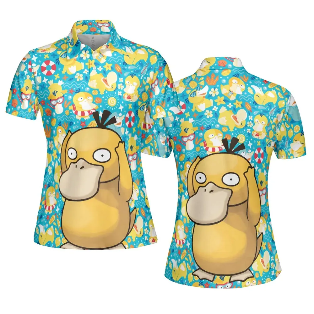Psyduck Power Pokemon AOP Men/Women Polo Shirt - 5