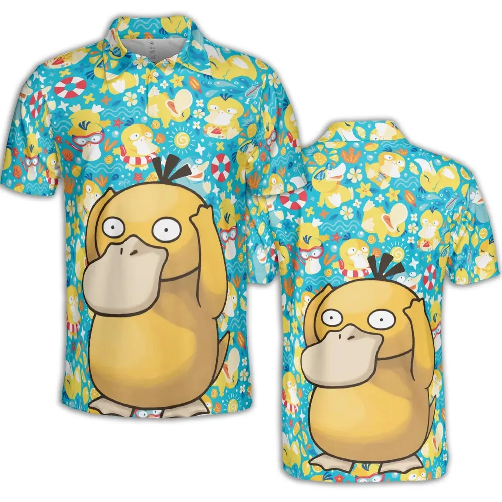 Psyduck Power Pokemon AOP Men/Women Polo Shirt - 2