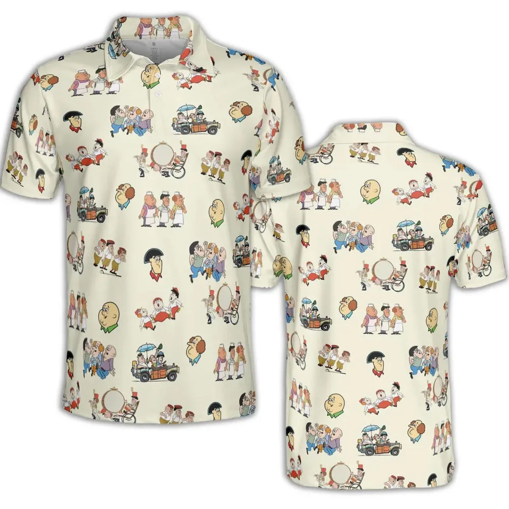 Three Stooges Cartoon 1965 AOP Men/Women Polo Shirt - 2