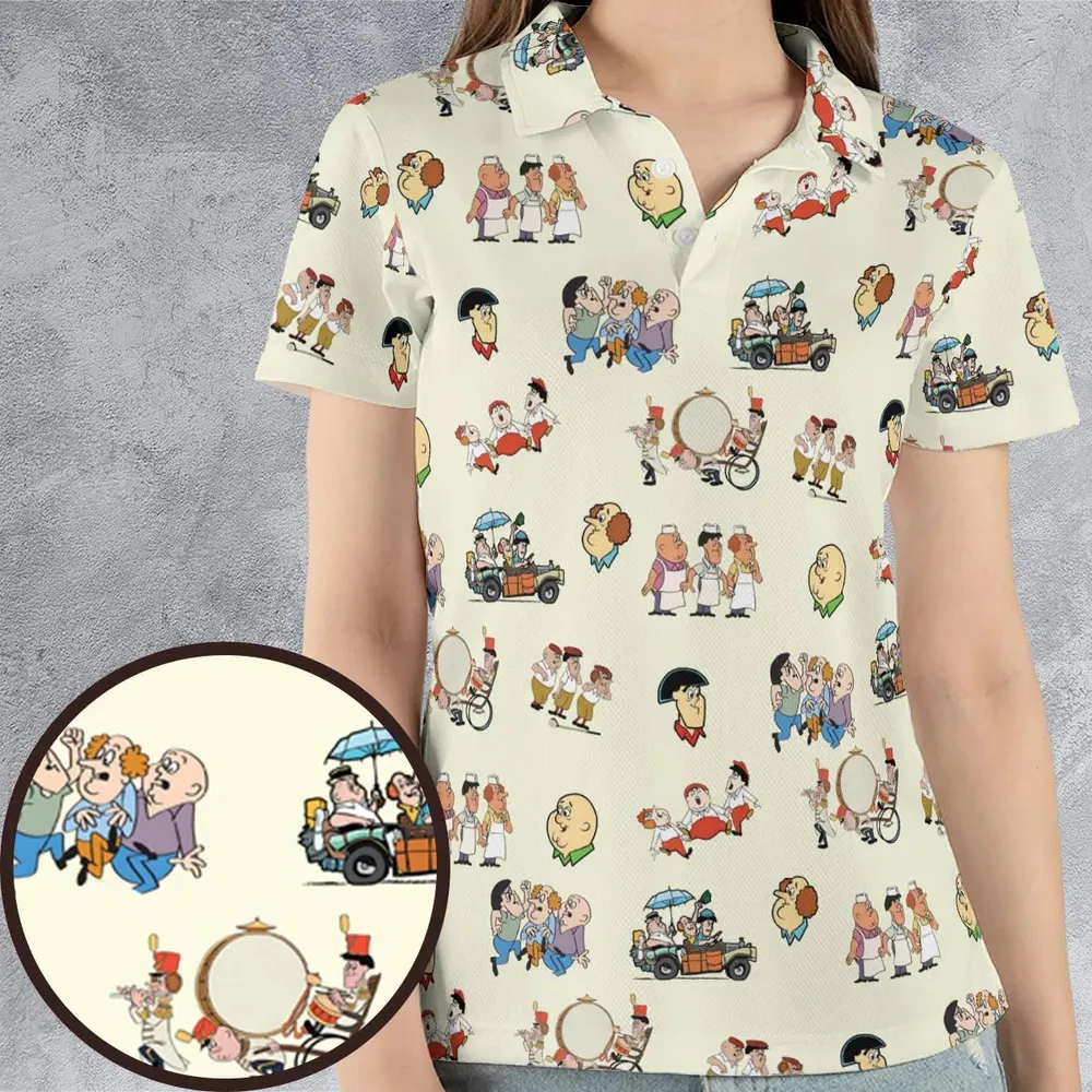 Three Stooges Cartoon 1965 AOP Men/Women Polo Shirt - 4