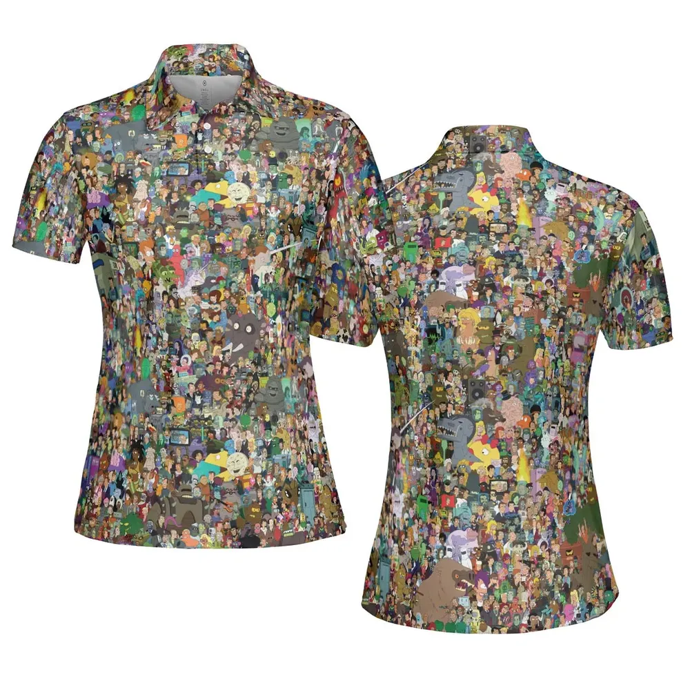 Futurama Characters AOP Men/Women Polo Shirt - 5