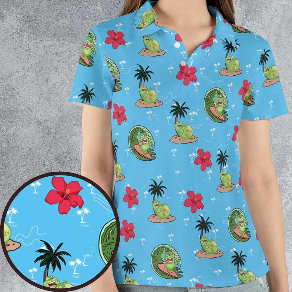 Ghostbusters Slimer Summer Vibes AOP Men/Women Polo Shirt - 4