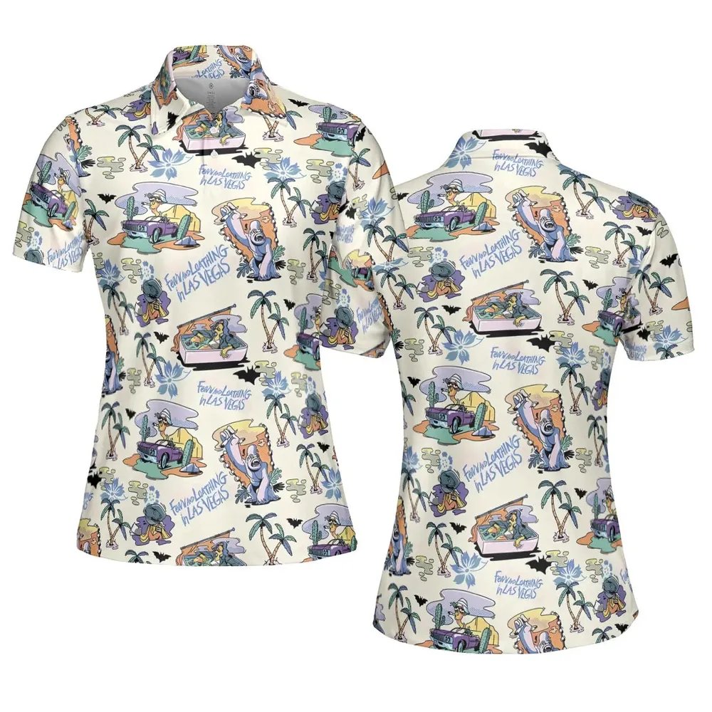 Vacation Fear and Loathing In Las Vegas Pattern AOP Men/Women Polo Shirt - 5