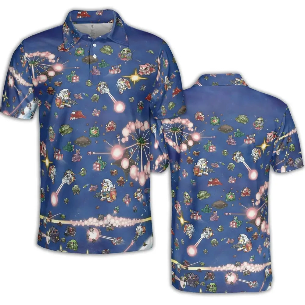 SD Gundam Battle AOP Men/Women Polo Shirt - 2