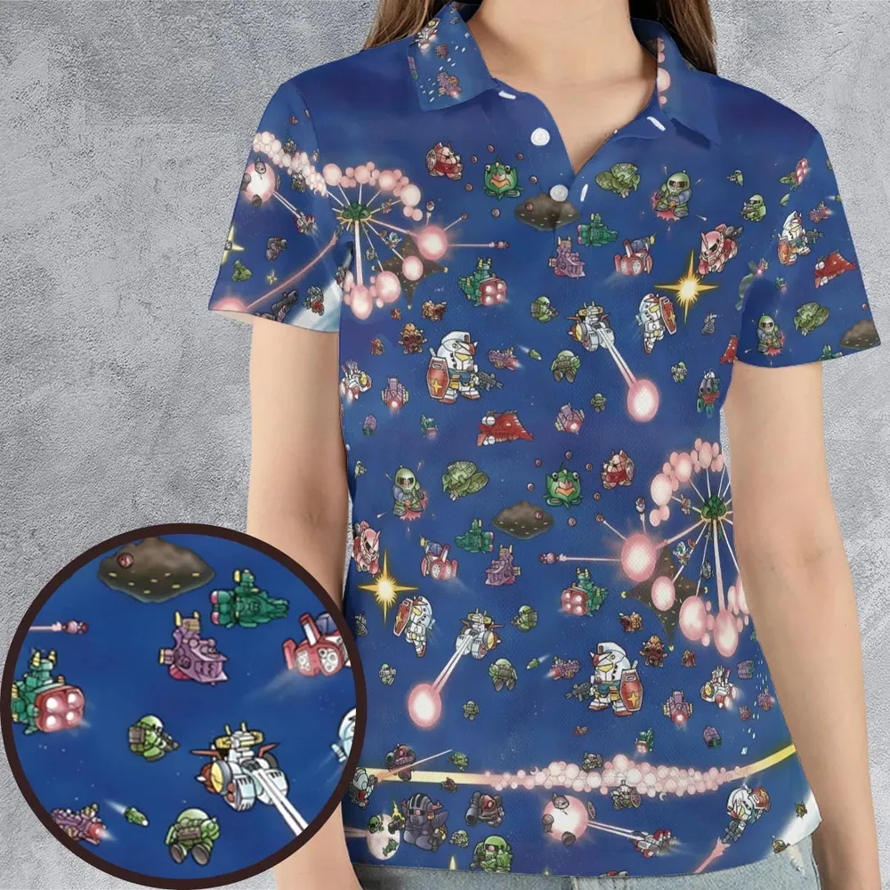 SD Gundam Battle AOP Men/Women Polo Shirt - 4