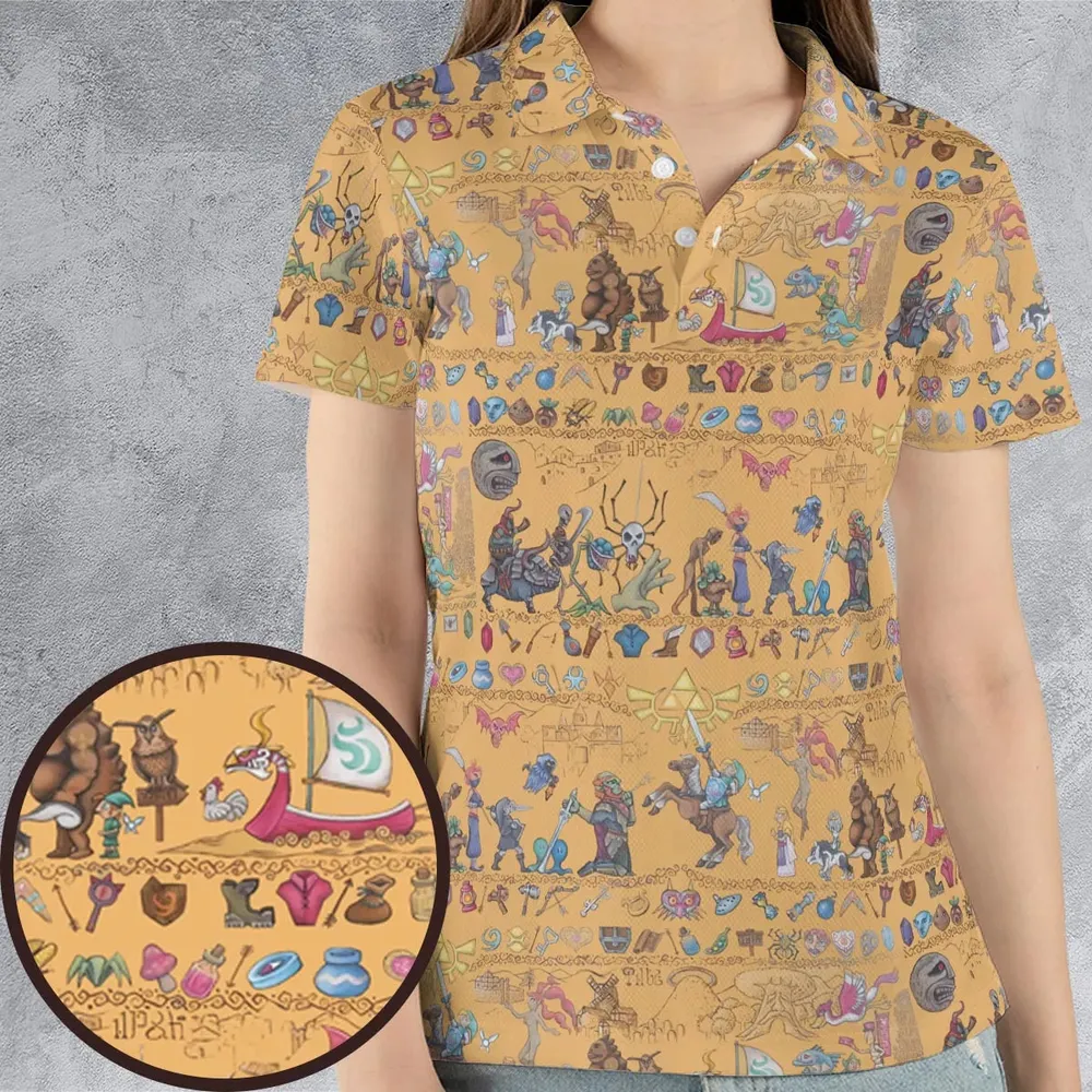 Link's Journey Tapestry The Legend Of Zelda AOP Men/Women Polo Shirt - 4