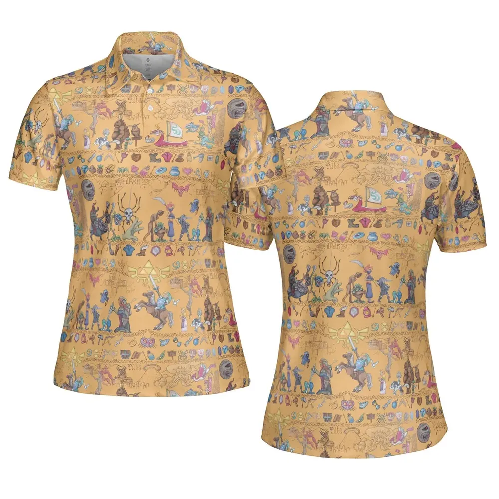 Link's Journey Tapestry The Legend Of Zelda AOP Men/Women Polo Shirt - 5