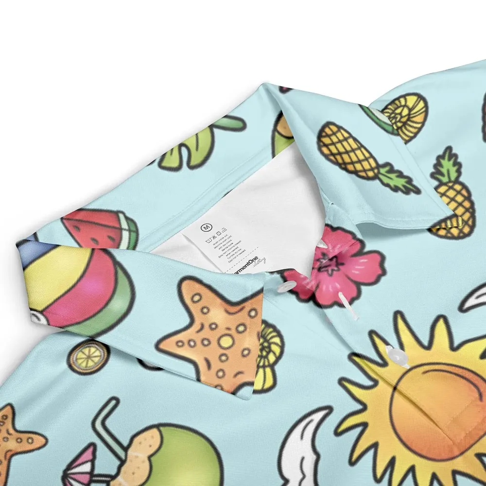 Summer Galaxy Groot AOP Men/Women Polo Shirt - 3