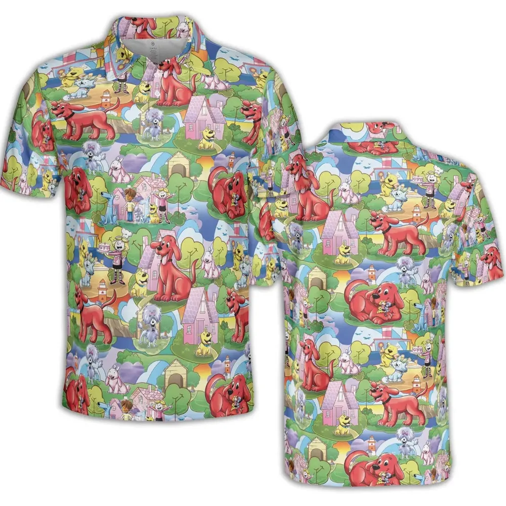 Clifford The Big Red Dog Seamless AOP Men/Women Polo Shirt - 2