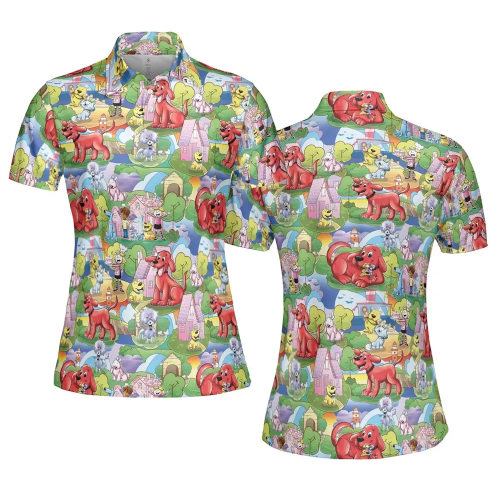 Clifford The Big Red Dog Seamless AOP Men/Women Polo Shirt - 5