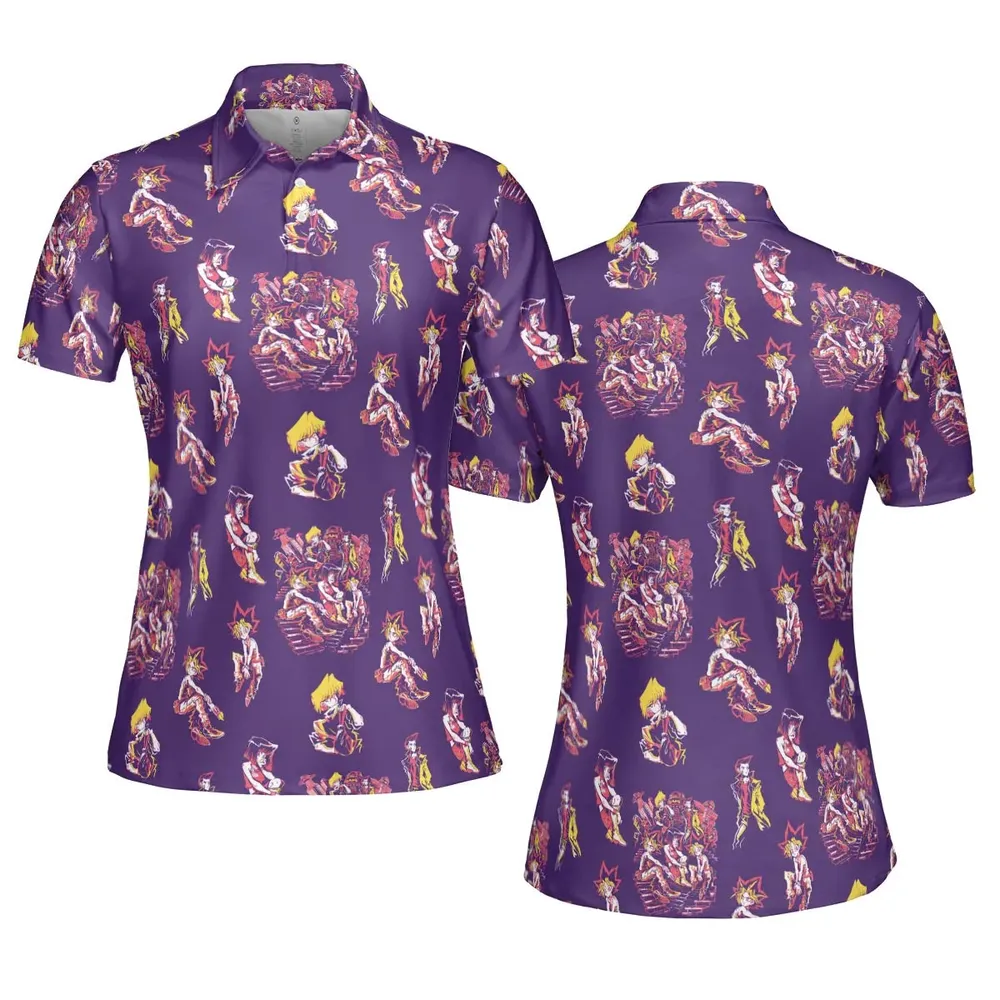 Yu Gi Oh Characters Patterns AOP Men/Women Polo Shirt - 5