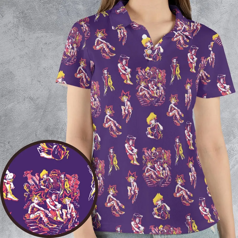 Yu Gi Oh Characters Patterns AOP Men/Women Polo Shirt - 4