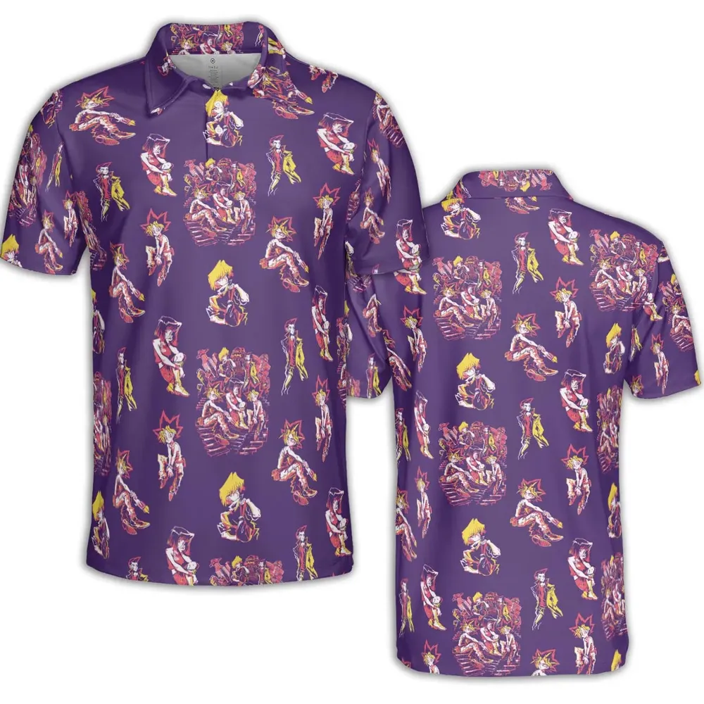 Yu Gi Oh Characters Patterns AOP Men/Women Polo Shirt - 2